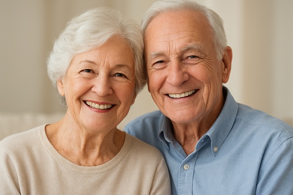 Senior couple smiling